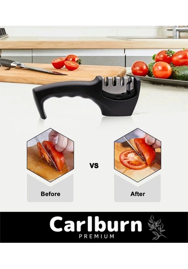 Özel Üretim Tutmalı Paslanmaz Keskinleştirici 3 Kademeli Profesyonel Kolay Bıçak Bileme Aleti