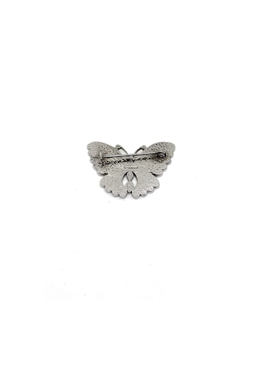 Oya Silver Pembe Mineli Gümüş Kelebek Broş Klbr00001