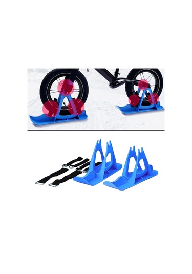 Suntek Kış Kar Kızağı Bisiklet Kayak Kızak Spor Mavi