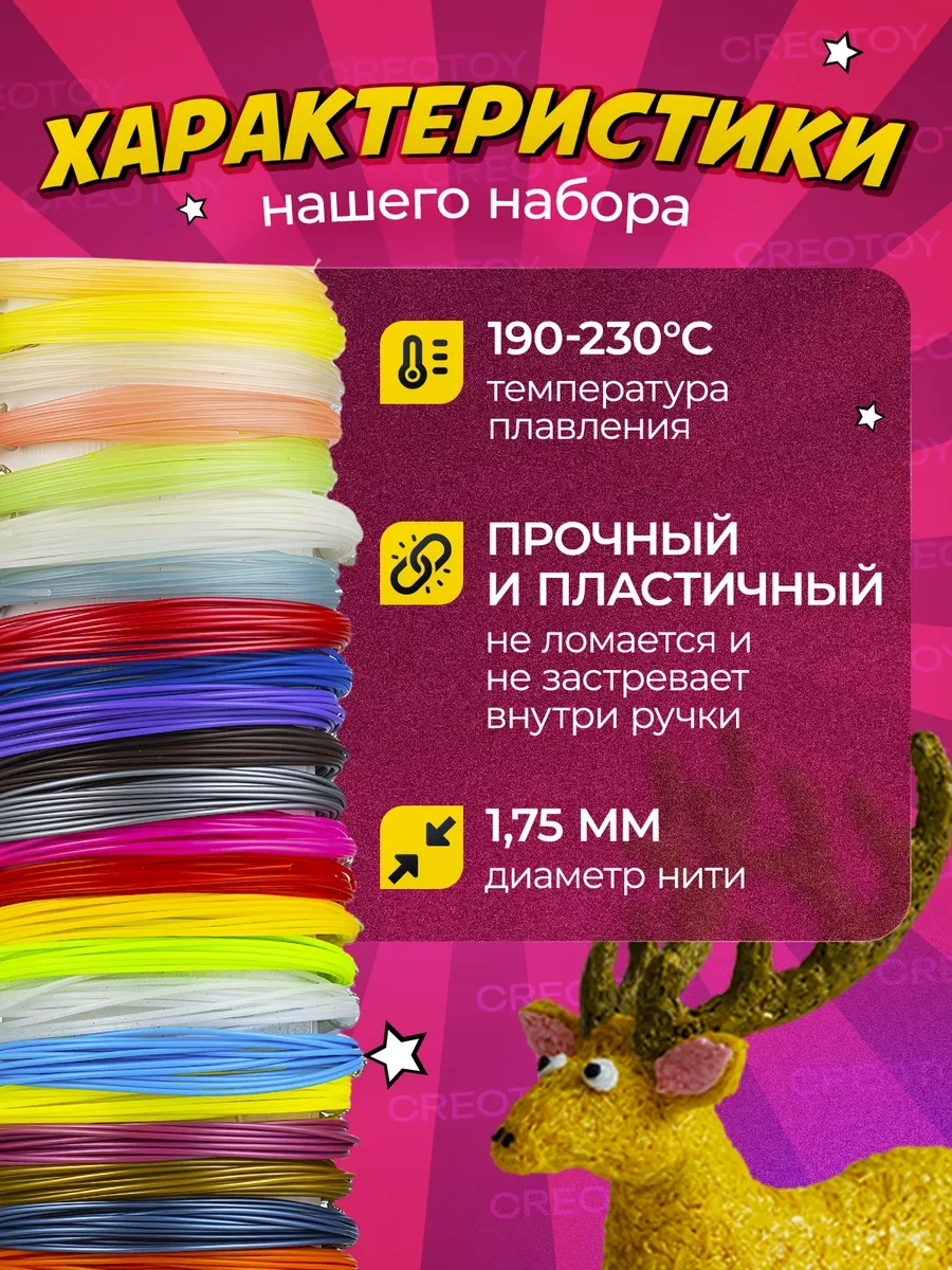 Creotoy 3d Kalem İçin Pla Filament Çubukları Seti + Şablonlar 31516446