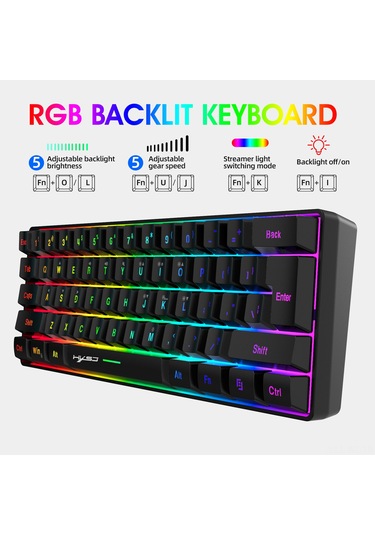 Wezone Oyun Klavye Ve Fare Seti - 61 Tuşlu Ultra Kompakt, Rgb Işık Efektleri, 7200 Dpı Ayarlı, Makro Programlama, Ergonomik Tasarım Diğer