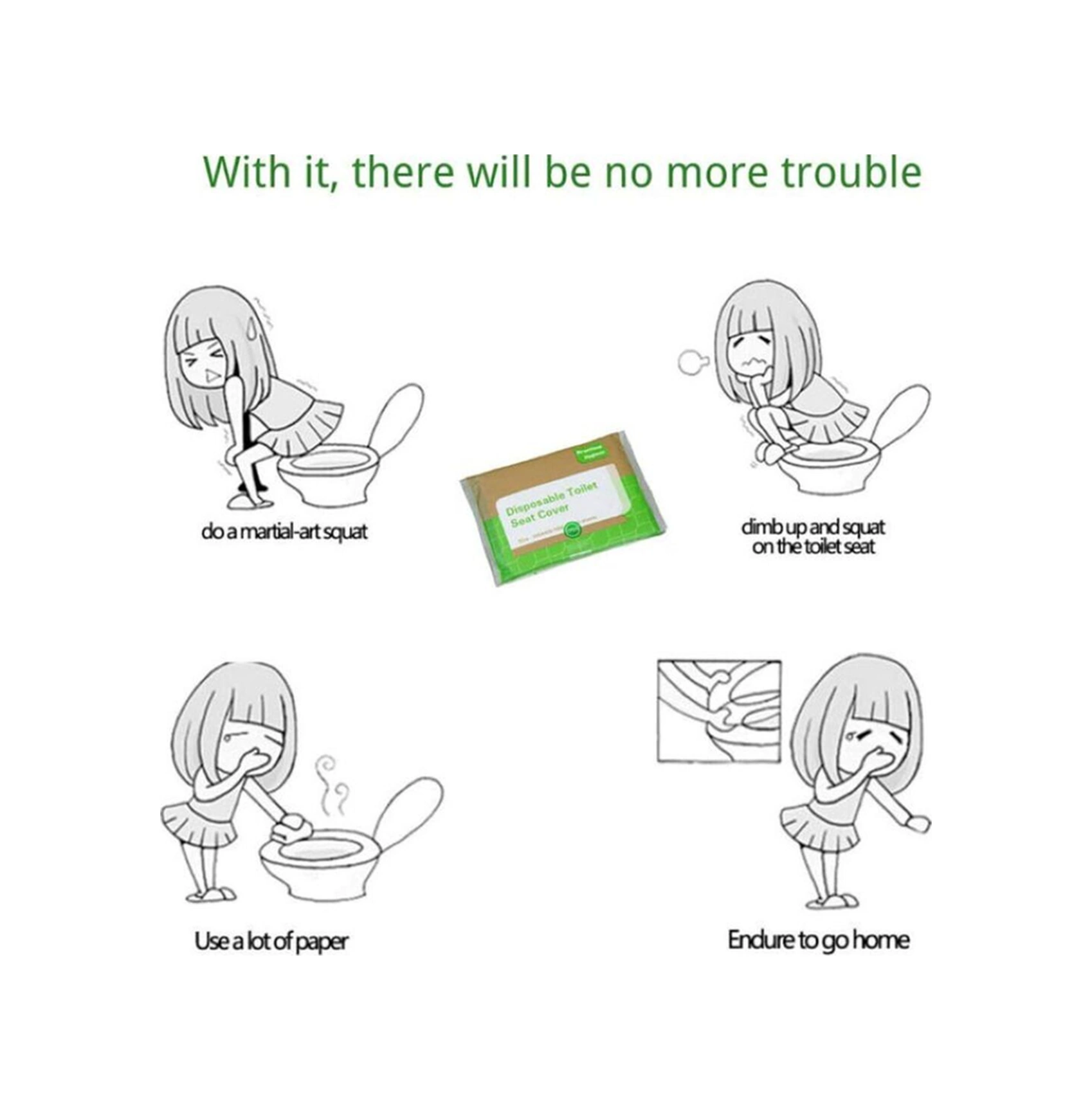 Hijyenik Su Da Çözünebilir Kullan-at Klozet Kapağı Örtüsü 5x10 Lu Paket