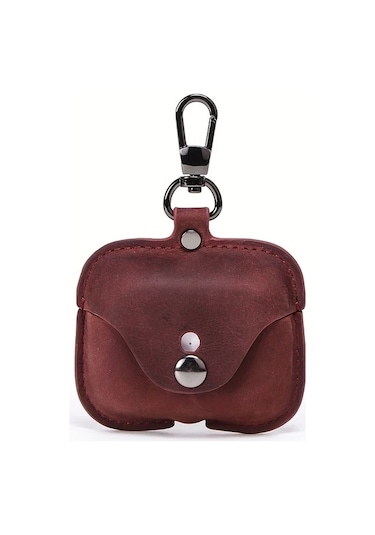 Techbloom Luxury Italian Crazy Horse Deri Kılıf Airpods Uyumlu Pro Ve 3 İçin Premium Sığır Derisi Koruyucu Kılıf Deep Blue 01