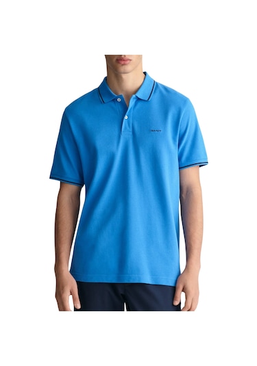 Gant Erkek Pike Polo T-shirt Regular Fit Açık Mavi - Mavi