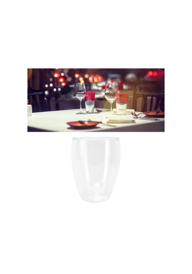 Shineyee 350ml Borosilikat Cam Şeffaf Çift Katlı Bardak - Kahve, Süt, İçecekler İçin Isı Dayanıklı El Yapımı Kupa