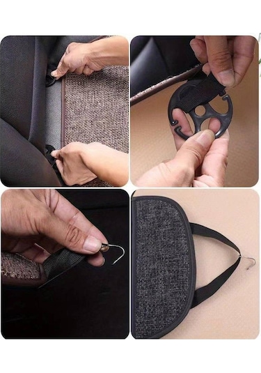 Bod Oto Koltuk Koruyucu Keten Minder Cepli 3 Lü Set Bej