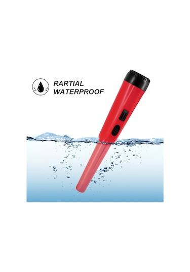 Lcd Ekran Metal Dedektörü Pinpointer El Pin Pointer Değnek Yetişkinler Çocuklar İçin Yaylı Tokalı Hazine Bulucu Probu Pilsiz - Kırmızı