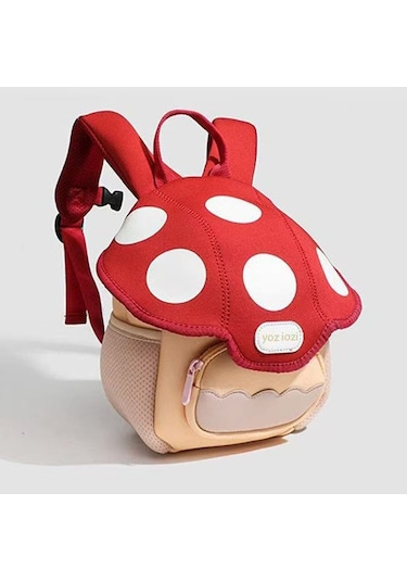 Mini Sevimli Mantar Çanta Yürümeye Başlayan Çocuk Çizgi Film Bebek Sırt Çantası Kirmizi