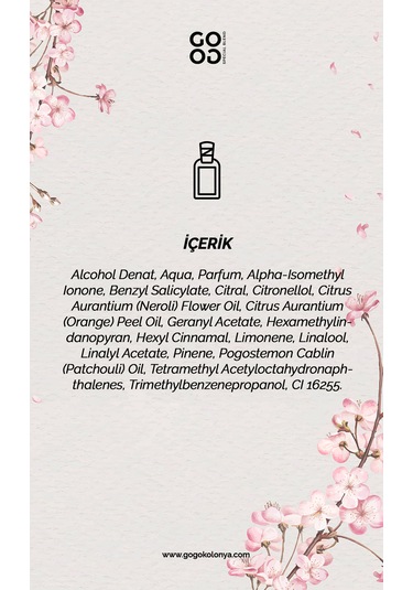 Gogo Japon Kiraz Çiçeği Kolonya 250ml Cam Şişe