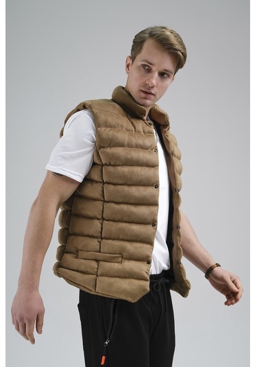 Tobia Slim Fit Cepli Dolum Süet Erkek Yelek