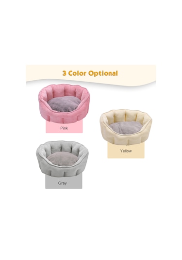 Leezsing Yuvarlak Kedi Yatağı Evcil Hayvan Yatağı 18in Küçük Yıkanabilir Köpek Yatağı Yavru Köpekler Ve Kediler İçin Kaymaz Tabanlı