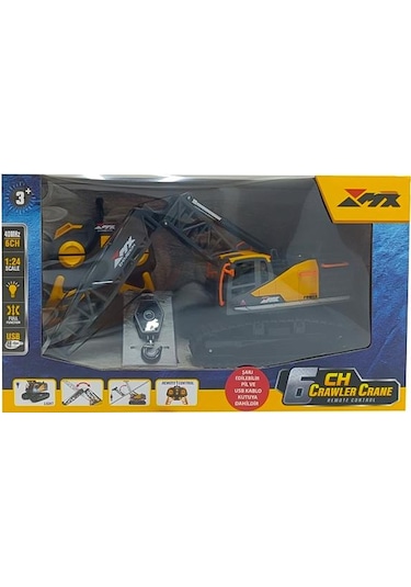 Mx 6ch Uzaktan Kumandalı Full Fonksiyonlu Şarjlı Paletli Vinç Z6824a Çok Renkli