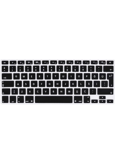 iOS Apple Uyumlu MacBook Air 13’ 2017 A1466 Zore Klavye Koruyucu Silikon Ped Siyah