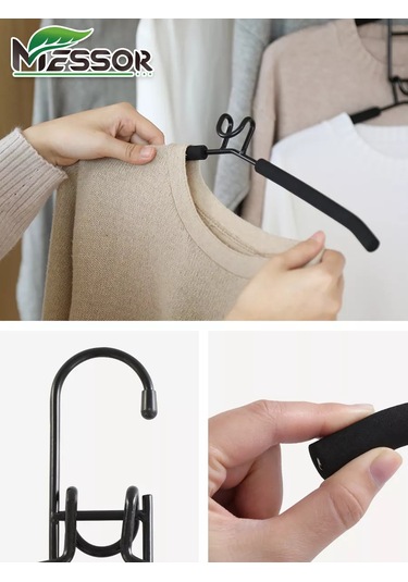 Messor Dönüştürülebilir Çok Katmanlı Giysi Askısı 193966108 Siyah