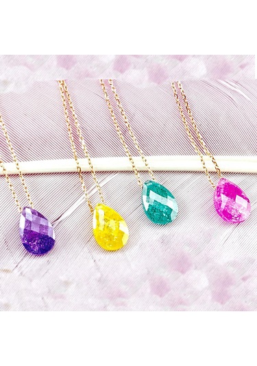 925 Ayar Rose Kaplama Gümüş Zincir Şeker Damla Kolye Gümüş