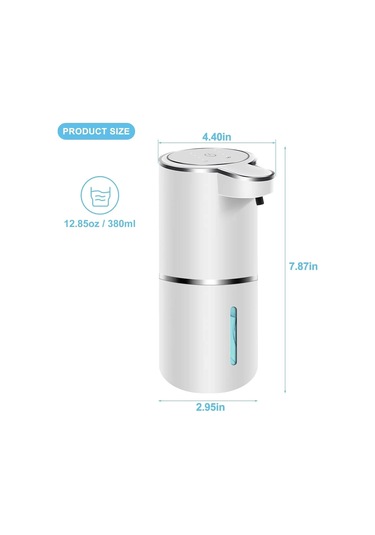 Otomatik Köpük Sabunluk 380ml Şarjlı Temassız Dispenser 1 Beyaz