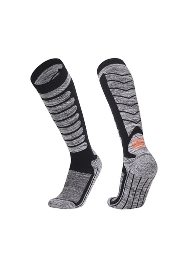 Vkemall Siyah Uzun Boru Kayak Çorabı 40-45 Numara - Isınır, Nemlendirir, Dayanıklı - Kayak, Paten, Dağcılık İçin Siyah