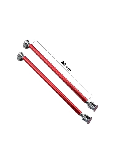 Araç Ön Tampon Ve Çamurluk Spoiler Dudak Ayırıcı Metal Kırmızı Vidalı Ve Yapıştırmalı Çubuk 20 Cm
