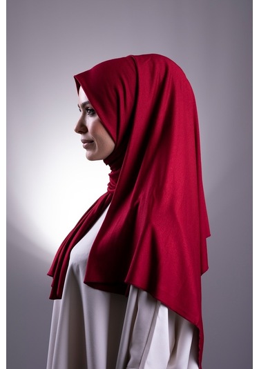 Bordo Düz Klasik Şal Viskon Kumaş Likralı Penye 202101_16 Bordo