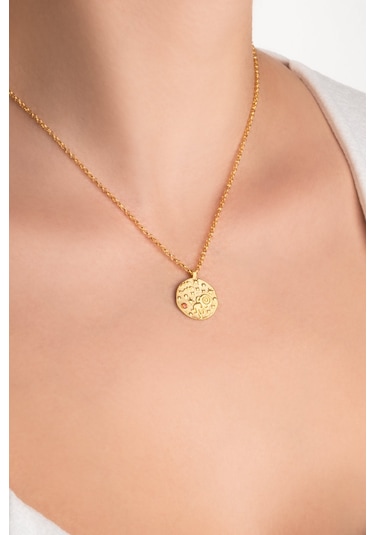 Kova Burcu 18 Ayar Sarı Altın Kaplama 45 Cm Gümüş Kolye Sarı