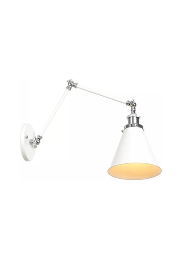 Rys Retro Metal Dekoratif Akrobatik Mafsallı Rustik Duvar Aplik Beyaz