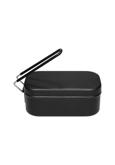 Mufunye Alüminyum 800ml Dış Etkinlikler İçin Hızlı Isıtma Kabiliyetli Kamp, Yürüyüş, Balıkçılık Mutfaklı Kare Yemek Kutusu Siyah Çok Renkli