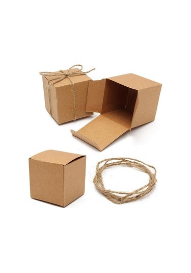 Novahub 50 Adet Vintage Kahverengi Kraft Düğün Favor Kutusu, Yıldönümü Ve Partiler İçin