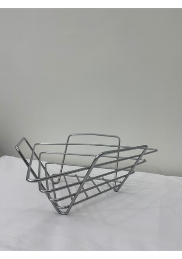 Üçgen Sepet, Meyve Sepeti, Ekmek Sepeti, Modern Tel Sepet Krom