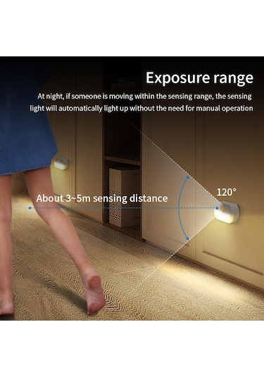 Sıcak Beyaz Hareket Sensörü Gece Lambası Aaa Akülü Lamba Kabine Depoları Mutfak Işıkları Duvar Merdiven Dolap Koridor Yatak Odası Gece Lambası Sıcak Beyaz