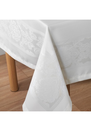 Schafer Home Amar Masa Örtüsü 150x220cm 1 Parça - Krem Krem