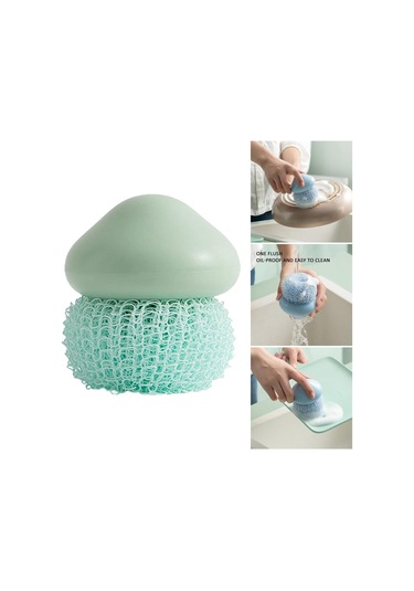 Magideal Suntek Mutfak Dayanıklı Bulaşık Temizleme Topu Yeşil - 7 x 7 x 8 CM Yeşil