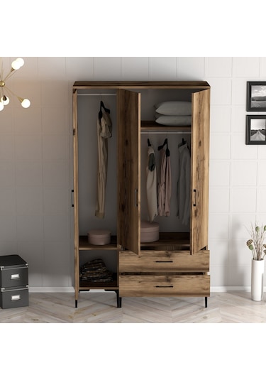 Variant Kumsal 3 Kapılı Pt Gardrop - Ceviz / Ceviz