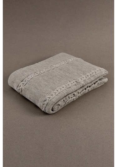 Trenza Vizon Çift Kişilik Battaniye 200x220 15035 Vizon