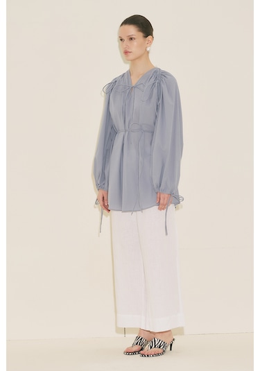 Manuka Bağlama Detaylı Tunik Mavi Ss26tnk00003-22 Mavi