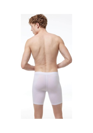 Malabadi 018 Erkek Uzun Paçalı Modal Boxer-Beyaz