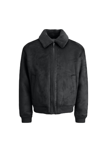 Jack Jones Erkek Yakası Kürklü Bomber Ceket 12282444 Siyah Jack Jones Erkek Yakası Kürklü Bomber Ceket 12282444 Siyah