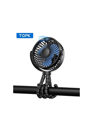 Goldenqian Topk 5000mah Arabası Taşınabilir Mini Fan Usb Şarj Edilebilir Açık Elektrikli Fan 4 Dişli Hız 360 Derece Rotata & Dijital Ekran 5000mah