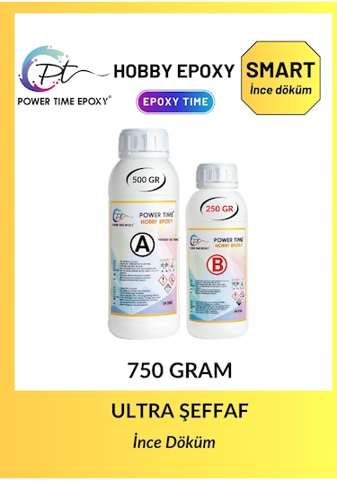 Power Time Hobi Epoksi Smart/ Şeffaf Ince Döküm Epoksi 750 Gam