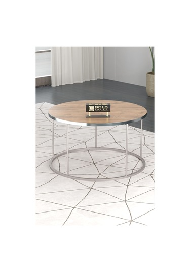 Orta Sehpa Ve Zigon Sehpa Terra Set Gümüş Antrasit Ceviz