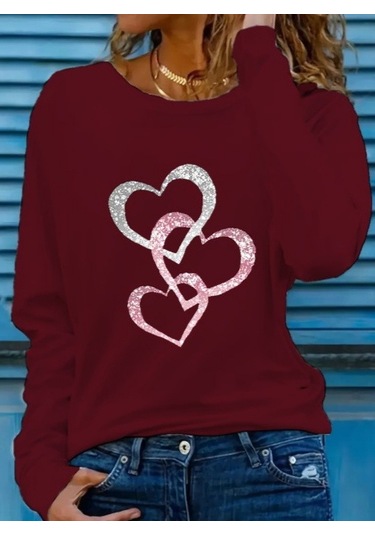 Kadın Uzun Kollu Bisiklet Yaka Çiçek Desenli Viskon Bluz Bordo