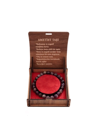 Stres Ve Negatif Enerjiye Karşı 8 Mm Ametist Bileklik Mor