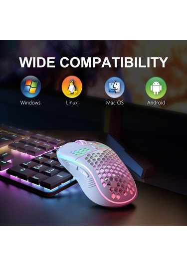 Jms 2.4 G Rgb Petek Tasarım Kablosuz Oyuncu Mouse