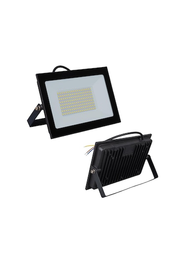 Powermaster Pm-22572 100 Watt - 220 Volt 6500k Ip66 150 Işık Açısı Siyah Slim Kasa Beyaz Led Projektör Beyaz