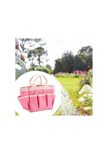 Homyl Bahçe Aleti Saklama Çantası Elektrikçi Bahçıvan Pembe S Pembe