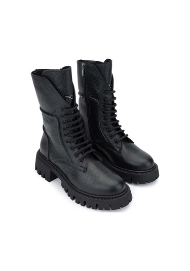 Tamer Tanca Kadın Hakiki Deri Siyah Floter Casual Bot 1059 05481750 Bn Bot Sk24-25 Sıyah Fltr Siyah Floter