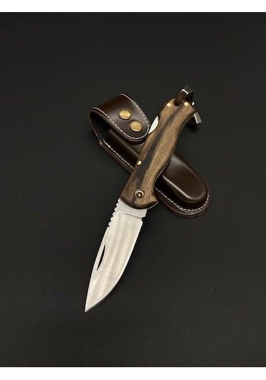 El Yapımı Kilitli Çakı Kahverengi