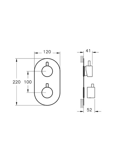 Artema AquaHeat A47117 R2 Ankastre Banyo/Duş Bataryası, Krom