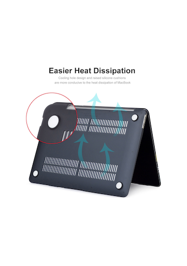 Enkay Macbook Pro 14" Koruyucu Laptop Kılıf + Silikon Toz Fişleri Mor