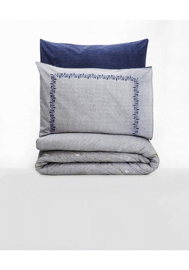 Nitsa Lacivert Çift Kişilik Nevresim Takımı - %100 Pamuk Ranforce 30/1 57 Tel Lacivert