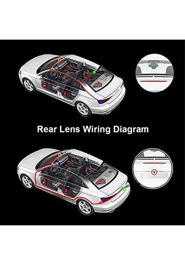 Createtech 1080p Dvr Araç Kamerası, Ön + Arka Kameralı, 2 İnç Ekran, G Sensörlü Kaydedici